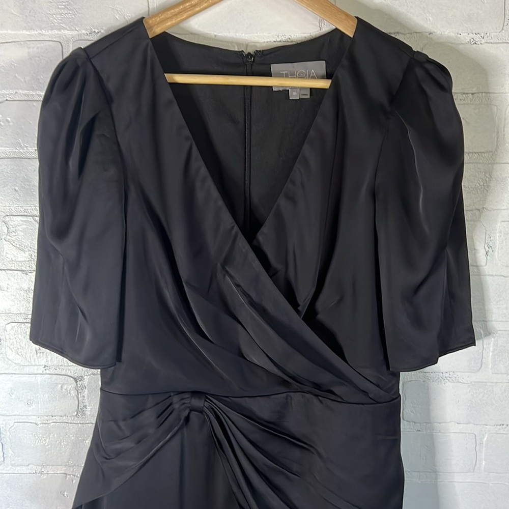 Theia Black Midi cocktail Dress - Picture 9 of 15
